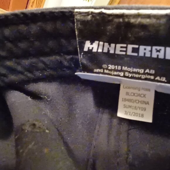 Minecraft Brand Youth Snapback Black Baseball Cap with Creeper Patch - Picture 4 of 4